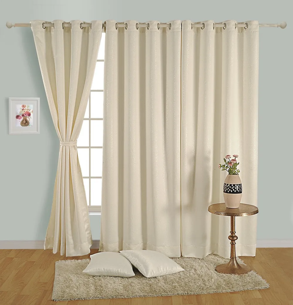 Swayam Off White Paisley J&B Blackout Eyelet Window Curtain