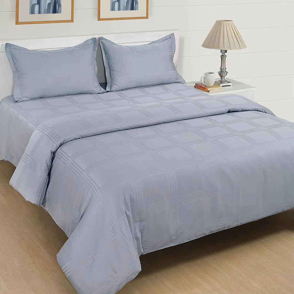 Swayam Silver Saffron Premium Double Bedsheet with 2 pillow covers Double Bedsheet (90 x 108 Inches)