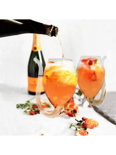 Tail Straw Sip Bubble Cocktail Glass