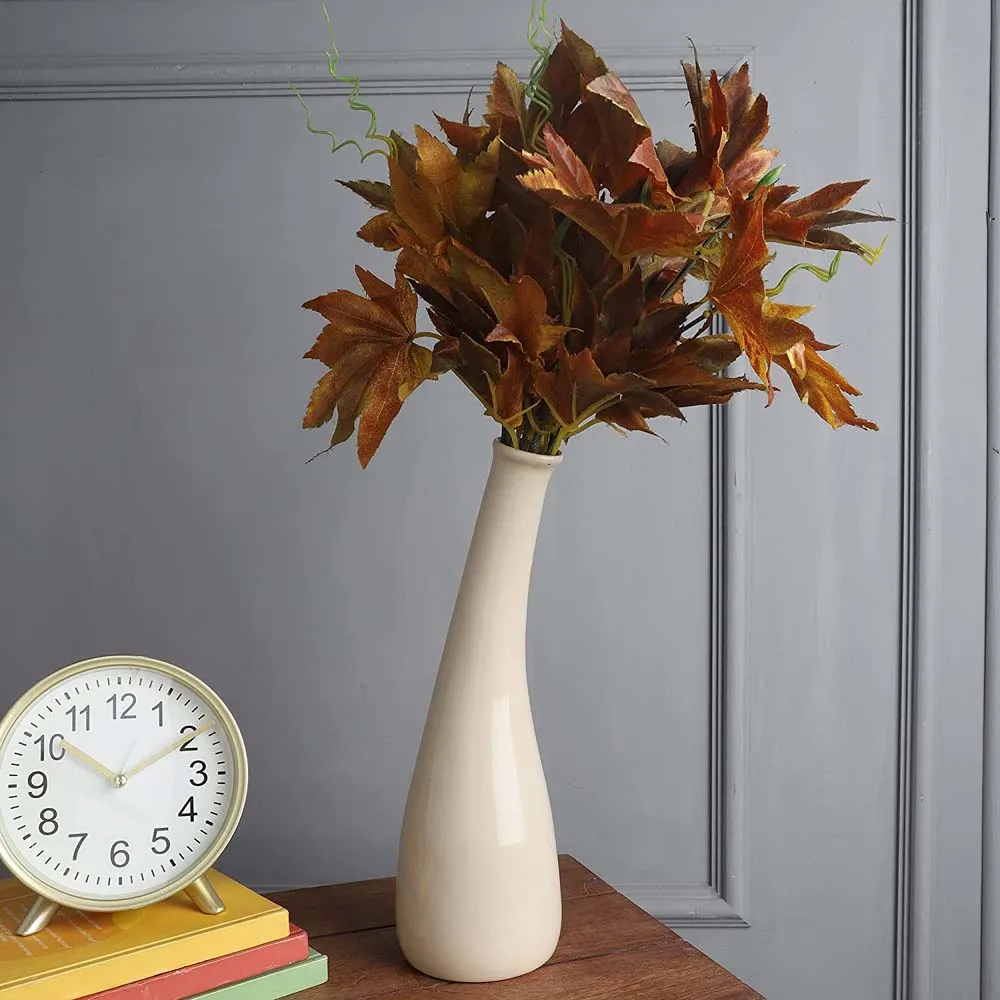 Tapered Nordic Motif Ceramic Flower Vase