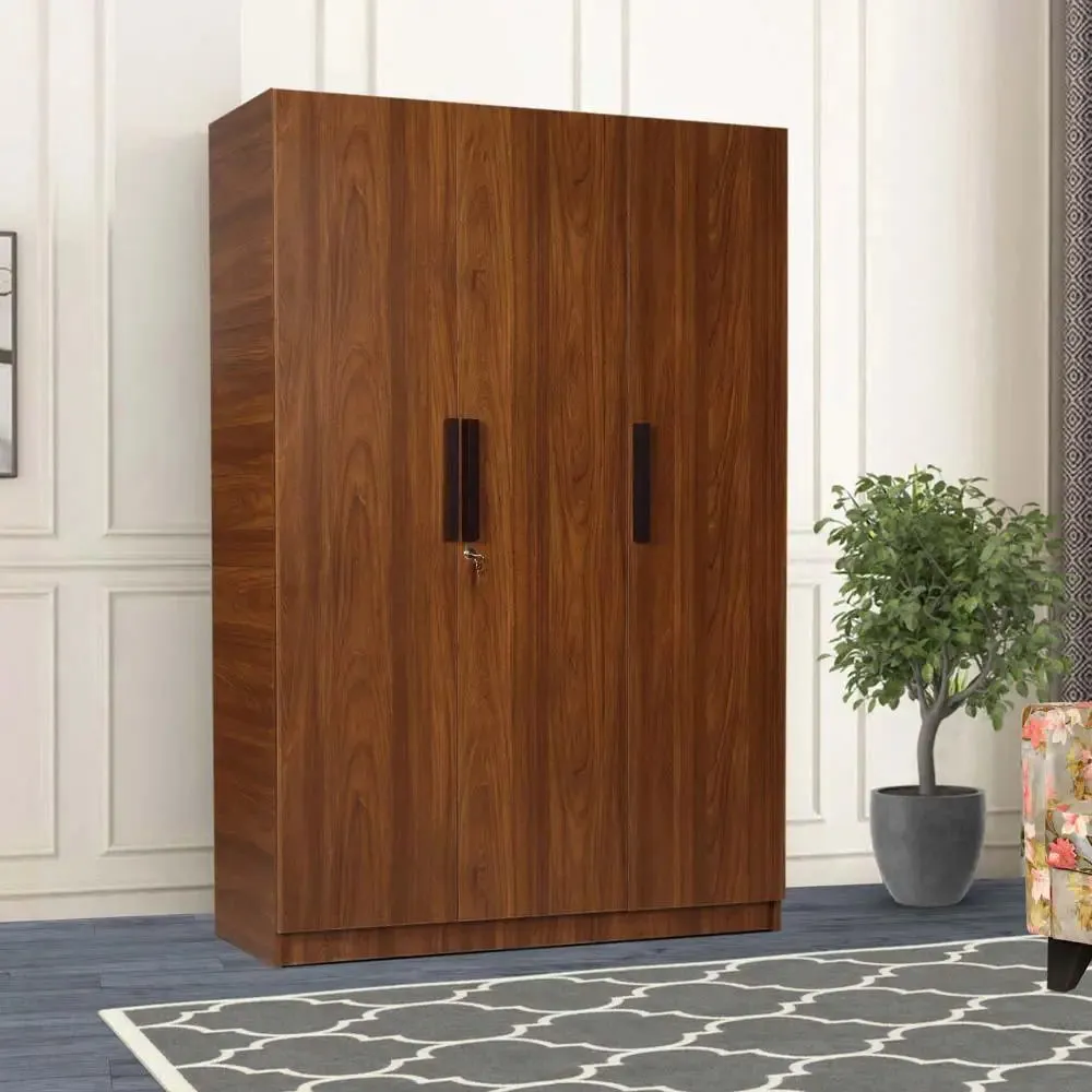 Teak Engineered Wood Laminated 3 Door Wardobe