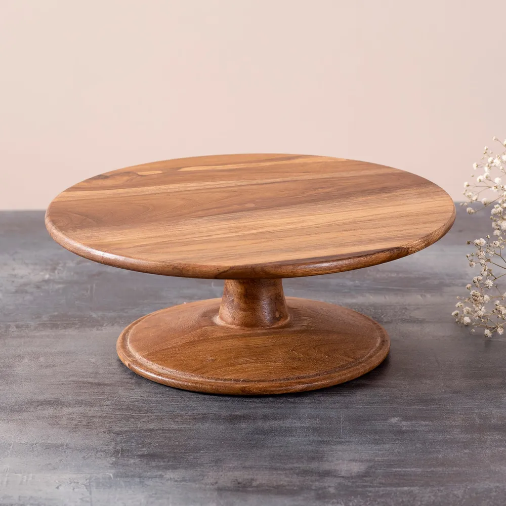 Teak Wood Classic MDF Cake Stand