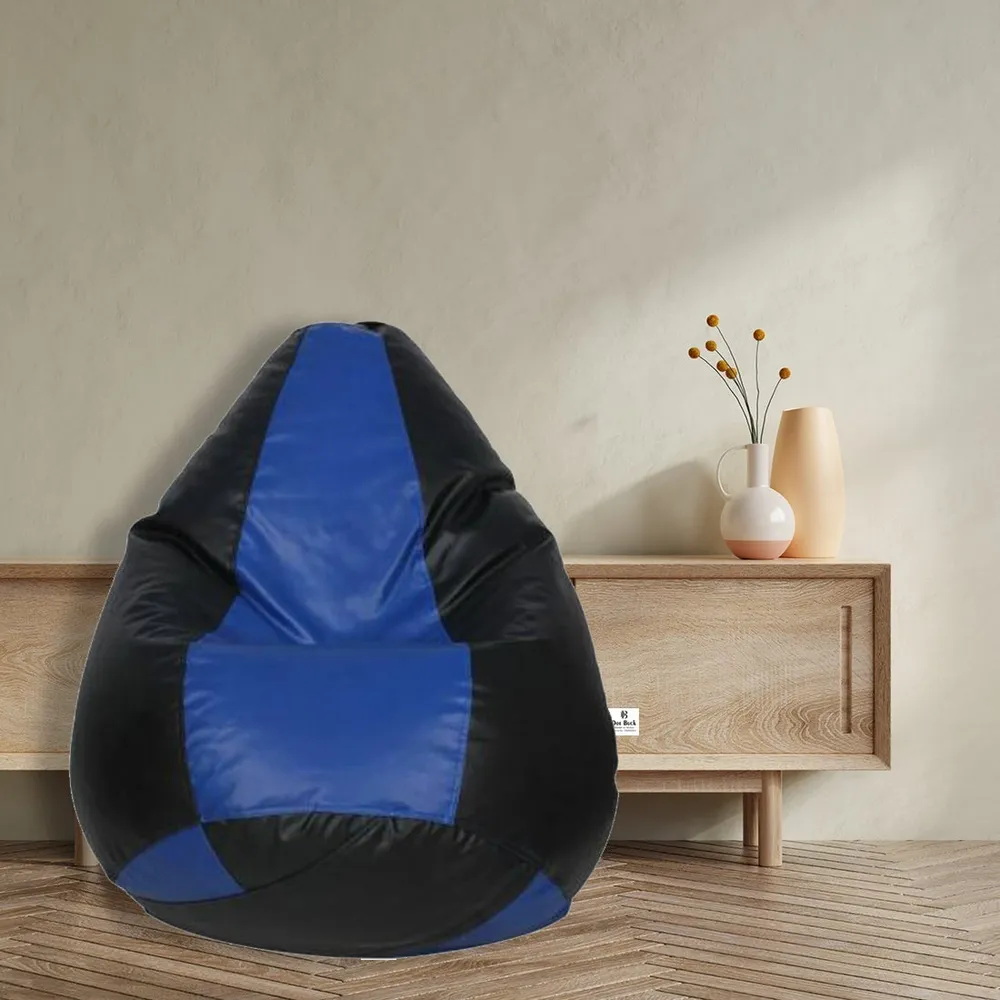 Tear Drop Designed Black & Blue Bean Bag Cover  (L,XL,XXL,XXXL, Jumbo)