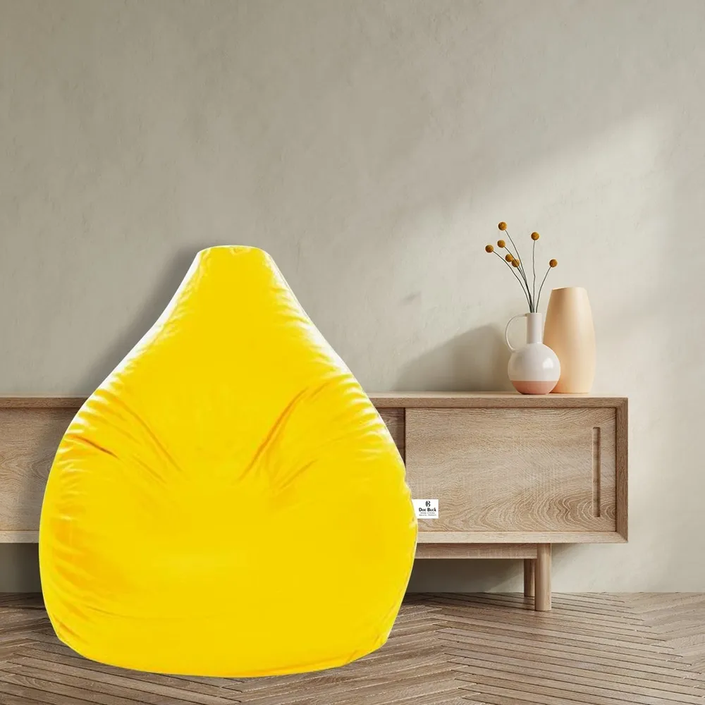 Tear Drop Designed Lime Yellow Bean Bag Cover  (L,XL,XXL,XXXL, Jumbo)