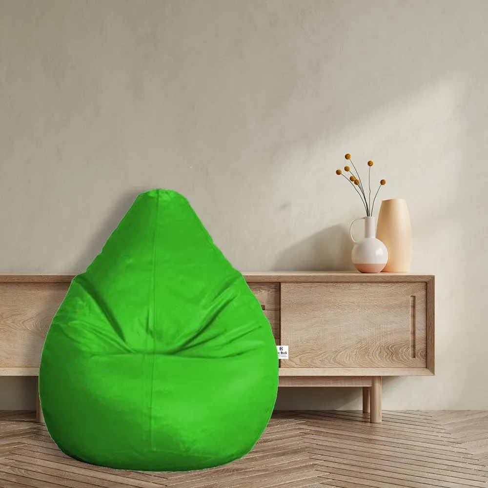 Tear Drop Designed Pea Green Bean Bag Cover  (L,XL,XXL,XXXL, Jumbo)
