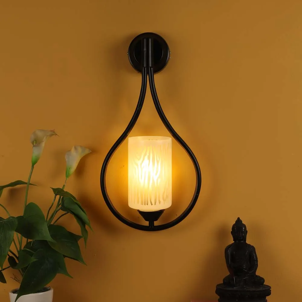 Tear Drop Designer Black Bordered Abstract Wall Lamp