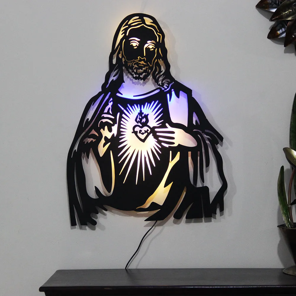 The Illuminated Jesus Metal Wall Art With LED Lights
