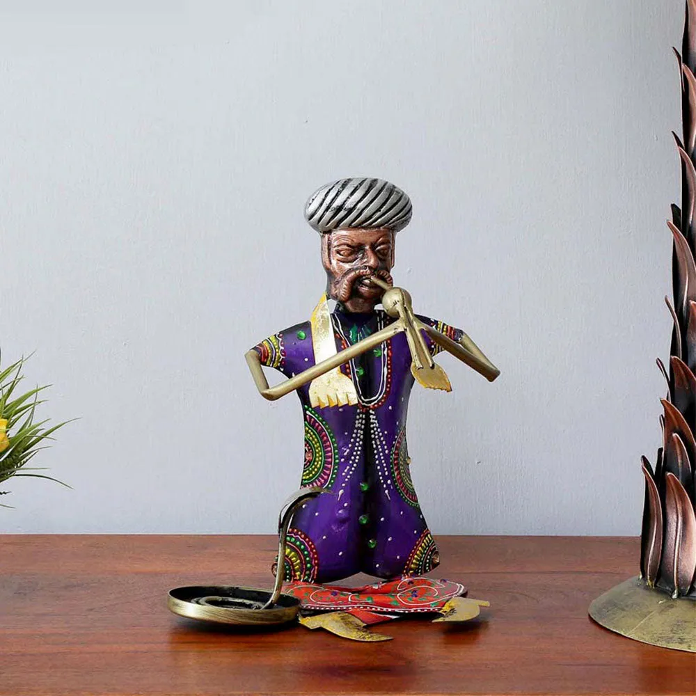 The Snake Charmer Rajasthani Art Human Figurine / Showpiece
