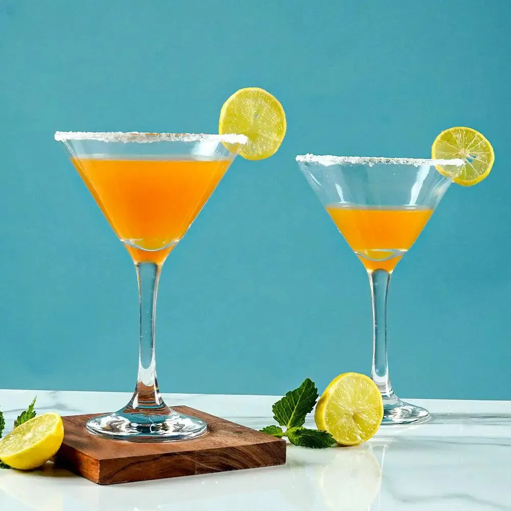 Timeless Solid Clear Martini Wine Glass