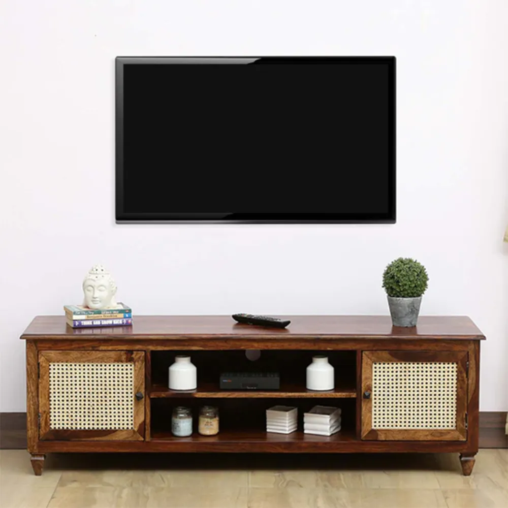 Traditional Designer Wide Sheesham Wood T.V Cabinet