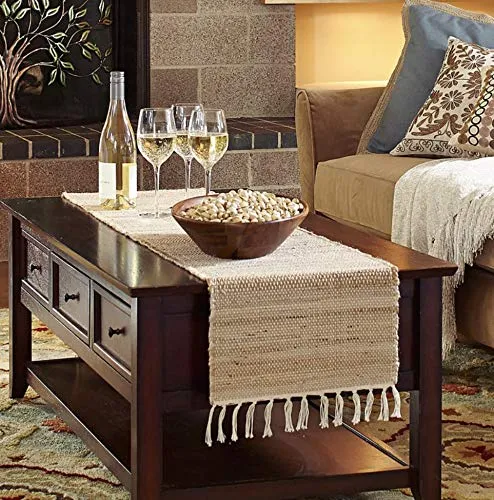 Traditional DesignerJute & Cotton Table Runner