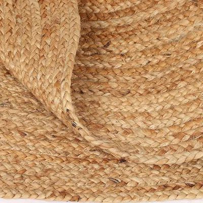 Traditional Finely Woven Oval Jute Rug