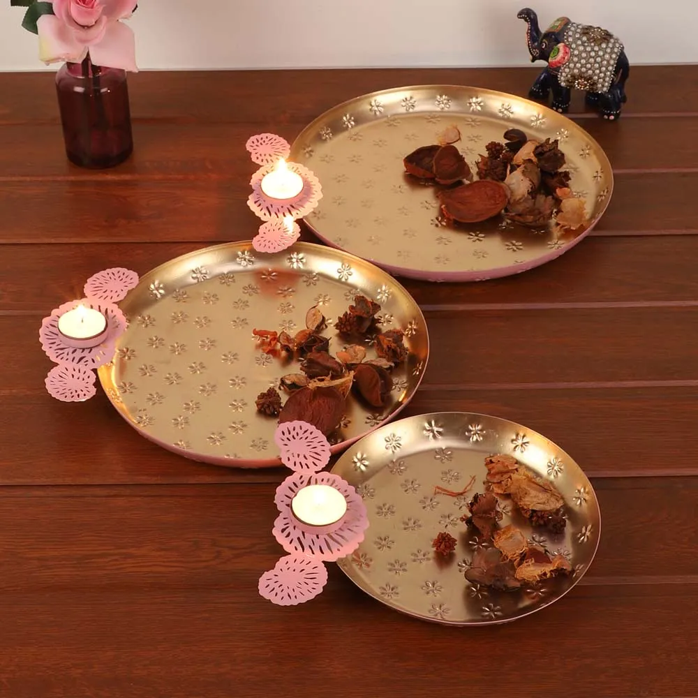 Traditional Pink Glass Urli Bowl/Potpourri Set of 2