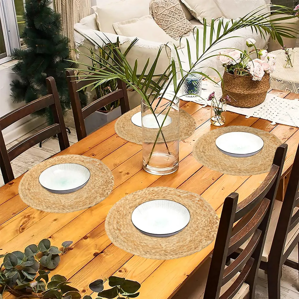 Traditional Round Jute Placemat Set Of 4
