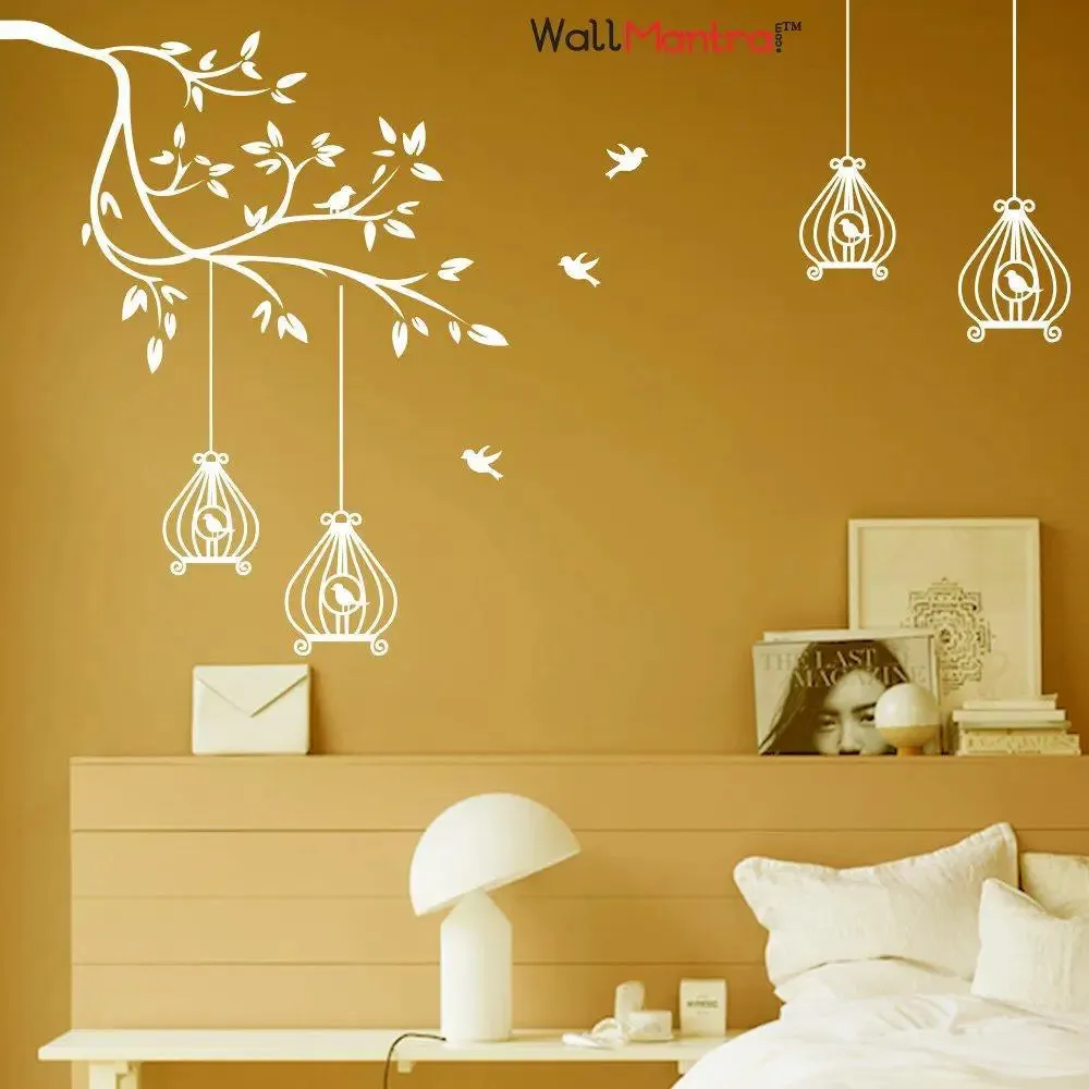 Tree Branch With Birdcage Wall Sticker