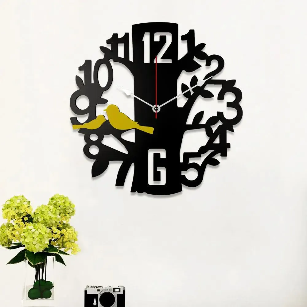 Tree Nest Analogue Wooden Wall Clock