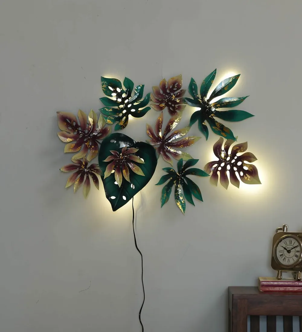 Tropical Cotyledons LED Metal Wall Art