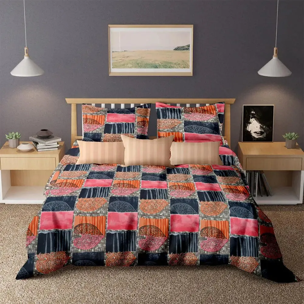 Tropical Cotyledons Printed Cotton Double Bedsheet With 2 Pillow Covers