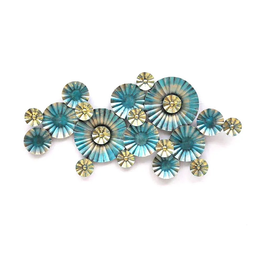 Unique Texture Blue Abstract Metal Wall Art