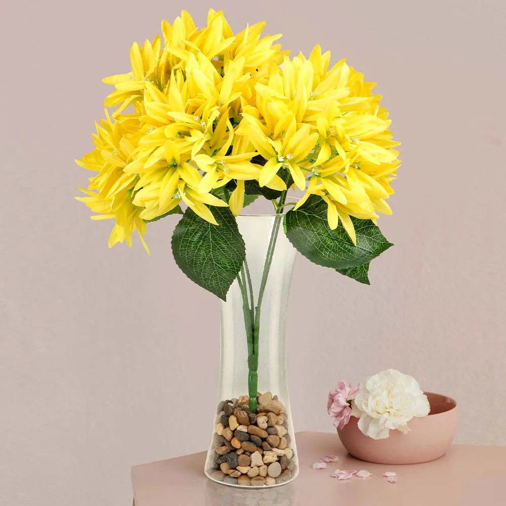 Vibrant Yellow Pretty Artificial Silk Flower Bunch