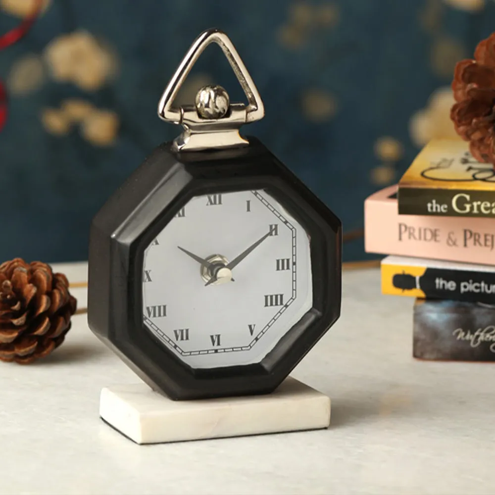 Victoria Table Clock in Black Finish