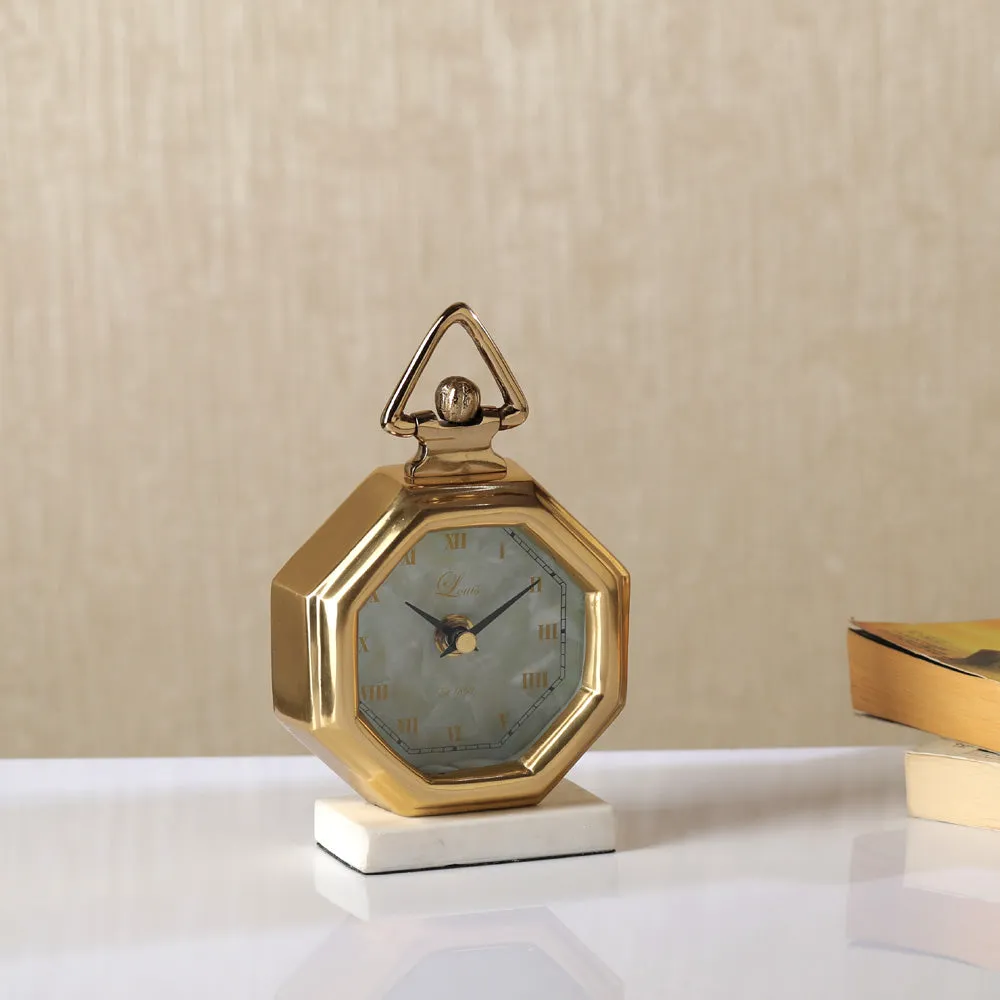 Victoria Table Clock in Golden Finish