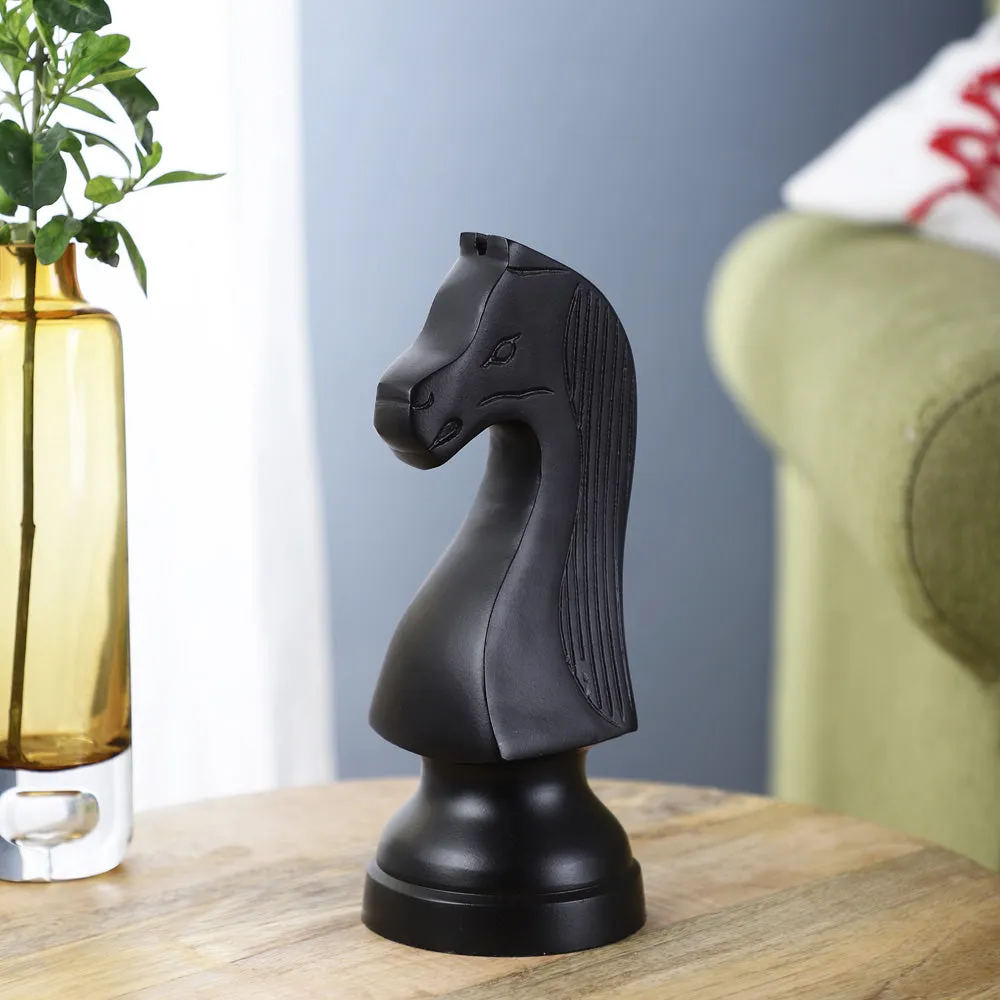 Vintage Black Chess Horse Table Decor- Large