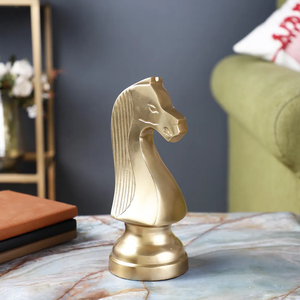 Vintage Golden Chess Horse Table Decor- Large
