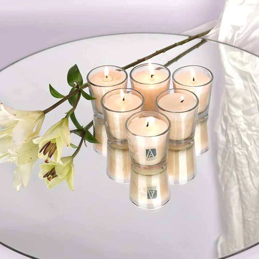 Votive Glass scented Candles set of 6 ( Clear )