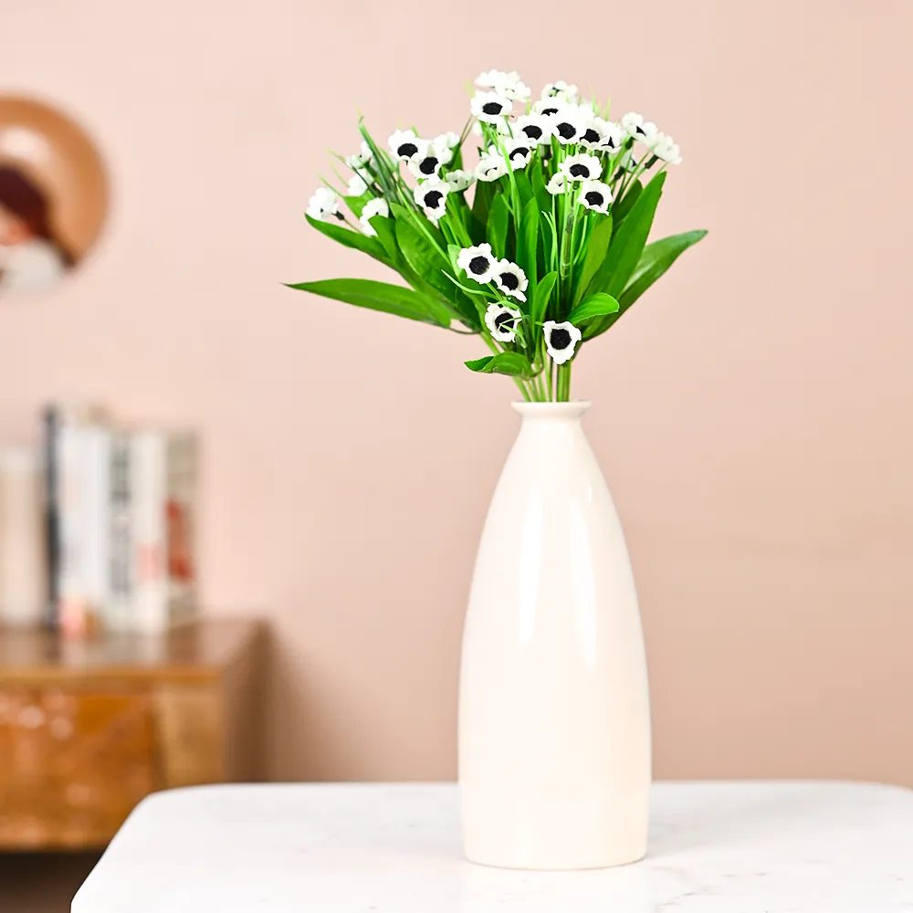 White Goldstrum Artificial Flower Strands Set Of 2