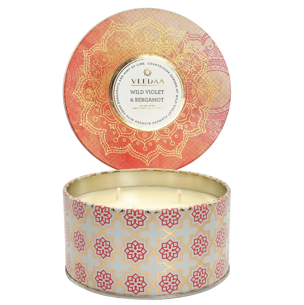 Wild Violet & Bergamot 3 Wick Tin Scented Candle
