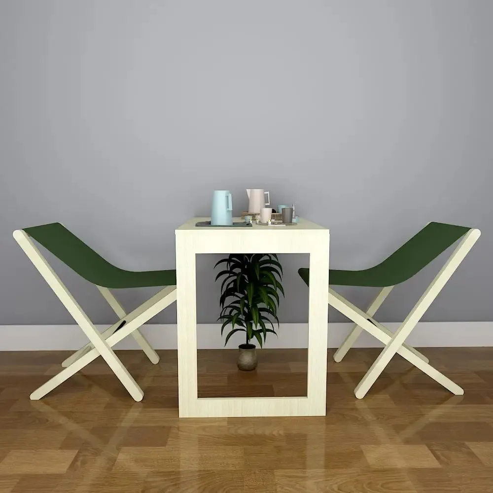 Wooden Decorative Foldable Dining &amp; Study Table &amp; Chair / Dining Shelf, Nature wood color