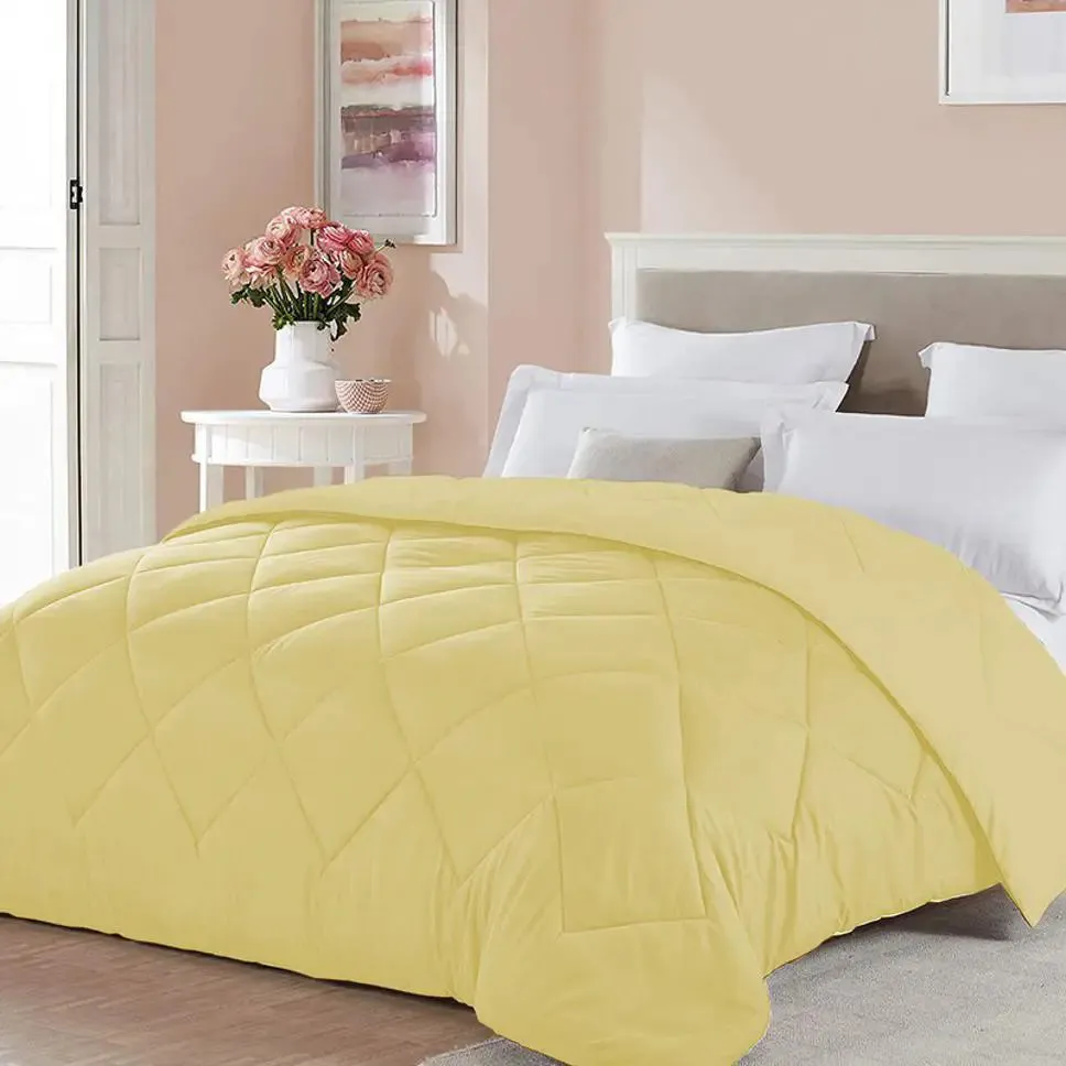 Yellow Densely Quilted Single Bed Comforter