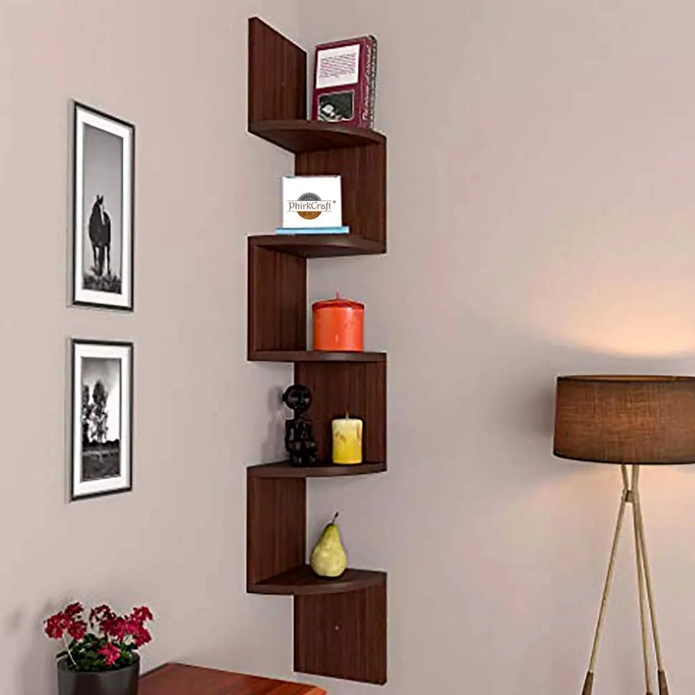 Zig Zag Contemporary Designer Light Wall Shelf