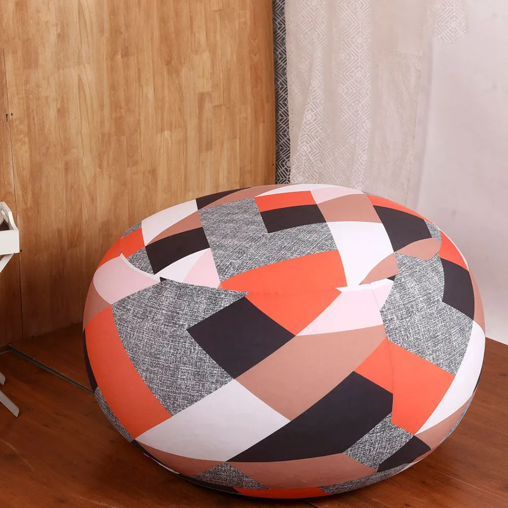 Zig Zag Patterned Multicolor Bean Bag (Beans Not Included)